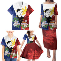 Philippines Rizal Day Family Matching Puletasi and Hawaiian Shirt Filipino Sampaguita Grunge Style LT14 - Polynesian Pride