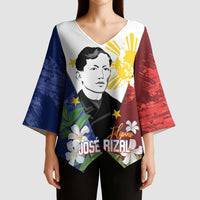 Philippines Rizal Day Kimono Sleeve Blouse Filipino Sampaguita Grunge Style LT14 - Polynesian Pride