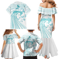 Polynesia Cervical Cancer Awareness Month Family Matching Mermaid Dress and Hawaiian Shirt Polynesian Women Faith Hope Love! LT14 - Polynesian Pride