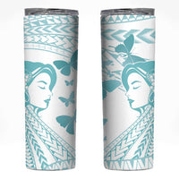 Polynesia Cervical Cancer Awareness Month Skinny Tumbler Polynesian Women Faith Hope Love! LT14 White - Polynesian Pride