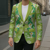 Aloha Hawaii Tuberose Lei Blazer Tropical Vibes Green Color - Polynesian Pride