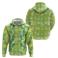 Aloha Hawaii Tuberose Lei Hoodie Tropical Vibes Green Color LT14 - Polynesian Pride