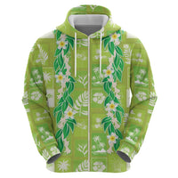 Aloha Hawaii Tuberose Lei Hoodie Tropical Vibes Green Color LT14 - Polynesian Pride
