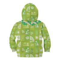Aloha Hawaii Tuberose Lei Kid Hoodie Tropical Vibes Green Color LT14 - Polynesian Pride