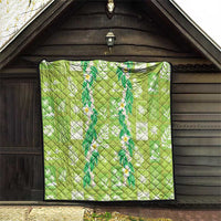 Aloha Hawaii Tuberose Lei Quilt Tropical Vibes Green Color - Polynesian Pride