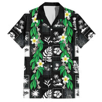 Aloha Hawaii Tuberose Lei Hawaiian Shirt Tropical Vibes Black Color - Polynesian Pride