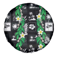 Aloha Hawaii Tuberose Lei Spare Tire Cover Tropical Vibes Black Color LT14 - Polynesian Pride