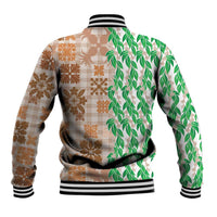 Aloha Hawaii Palaka Tuberose Lei Baseball Jacket Hawaiian Quilt Seamless Style - Polynesian Pride