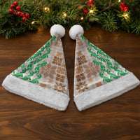 Aloha Hawaii Palaka Tuberose Lei Christmas Santa Hat Hawaiian Quilt Seamless Style - Polynesian Pride