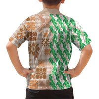 Aloha Hawaii Palaka Tuberose Lei Family Matching Mermaid Dress and Hawaiian Shirt Hawaiian Quilt Seamless Style LT14 - Polynesian Pride