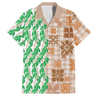 Aloha Hawaii Palaka Tuberose Lei Hawaiian Shirt Hawaiian Quilt Seamless Style - Polynesian Pride