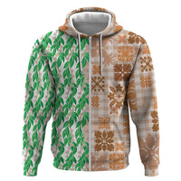 Aloha Hawaii Palaka Tuberose Lei Hoodie Hawaiian Quilt Seamless Style - Polynesian Pride