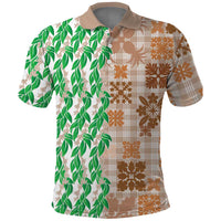 Aloha Hawaii Palaka Tuberose Lei Polo Shirt Hawaiian Quilt Seamless Style - Polynesian Pride