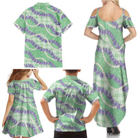 Pastel Green Hawaii Palaka Honohono Pikake Family Matching Summer Maxi Dress and Hawaiian Shirt Hawaiian Orchid Lei Polynesian Pattern LT14 - Polynesian Pride