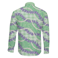 Pastel Green Hawaii Palaka Honohono Pikake Family Matching Summer Maxi Dress and Hawaiian Shirt Hawaiian Orchid Lei Polynesian Pattern LT14 - Polynesian Pride