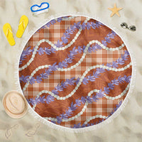 Orange Hawaii Palaka Honohono Pikake Beach Blanket Hawaiian Orchid Lei Polynesian Pattern LT14 One Size 150cm Orange - Polynesian Pride
