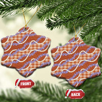 Orange Hawaii Palaka Honohono Pikake Ceramic Ornament Hawaiian Orchid Lei Polynesian Pattern LT14 Snow Flake Orange - Polynesian Pride