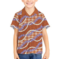 Orange Hawaii Palaka Honohono Pikake Hawaiian Shirt Hawaiian Orchid Lei Polynesian Pattern - Polynesian Pride