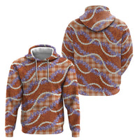 Orange Hawaii Palaka Honohono Pikake Hoodie Hawaiian Orchid Lei Polynesian Pattern - Polynesian Pride