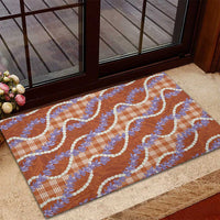 Orange Hawaii Palaka Honohono Pikake Rubber Doormat Hawaiian Orchid Lei Polynesian Pattern LT14 - Polynesian Pride