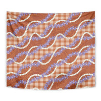 Orange Hawaii Palaka Honohono Pikake Tapestry Hawaiian Orchid Lei Polynesian Pattern LT14 - Polynesian Pride