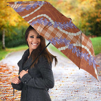 Orange Hawaii Palaka Honohono Pikake Umbrella Hawaiian Orchid Lei Polynesian Pattern LT14 - Polynesian Pride