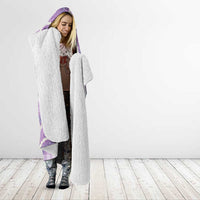 Purple Hawaii Palaka Honohono Pikake Hooded Blanket Hawaiian Orchid Lei Polynesian Pattern - Polynesian Pride