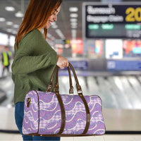 Purple Hawaii Palaka Honohono Pikake Travel Bag Hawaiian Orchid Lei Polynesian Pattern - Polynesian Pride