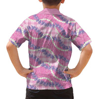 Pink Hawaii Palaka Honohono Pikake Family Matching Summer Maxi Dress and Hawaiian Shirt Hawaiian Orchid Lei Polynesian Pattern LT14 - Polynesian Pride