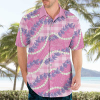 Pink Hawaii Palaka Honohono Pikake Hawaiian Shirt Hawaiian Orchid Lei Polynesian Pattern - Polynesian Pride