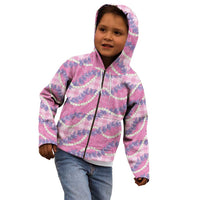 Pink Hawaii Palaka Honohono Pikake Kid Hoodie Hawaiian Orchid Lei Polynesian Pattern - Polynesian Pride