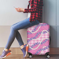 Pink Hawaii Palaka Honohono Pikake Luggage Cover Hawaiian Orchid Lei Polynesian Pattern - Polynesian Pride