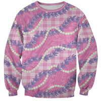 Pink Hawaii Palaka Honohono Pikake Sweatshirt Hawaiian Orchid Lei Polynesian Pattern LT14 Unisex Pink - Polynesian Pride