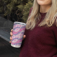 Pink Hawaii Palaka Honohono Pikake Tumbler Cup Hawaiian Orchid Lei Polynesian Pattern - Polynesian Pride