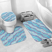 Blue Hawaii Palaka Honohono Pikake Bathroom Set Hawaiian Orchid Lei Polynesian Pattern - Polynesian Pride