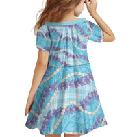 Blue Hawaii Palaka Honohono Pikake Family Matching Short Sleeve Bodycon Dress and Hawaiian Shirt Hawaiian Orchid Lei Polynesian Pattern LT14 - Polynesian Pride