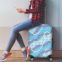 Blue Hawaii Palaka Honohono Pikake Luggage Cover Hawaiian Orchid Lei Polynesian Pattern LT14 - Polynesian Pride