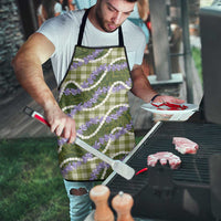 Green Hawaii Palaka Honohono Pikake Apron Hawaiian Orchid Lei Polynesian Pattern - Polynesian Pride