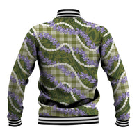 Green Hawaii Palaka Honohono Pikake Baseball Jacket Hawaiian Orchid Lei Polynesian Pattern LT14 - Polynesian Pride