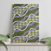 Green Hawaii Palaka Honohono Pikake Canvas Wall Art Hawaiian Orchid Lei Polynesian Pattern LT14 - Polynesian Pride