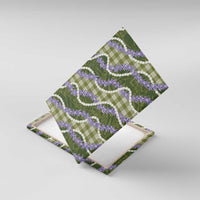 Green Hawaii Palaka Honohono Pikake Canvas Wall Art Hawaiian Orchid Lei Polynesian Pattern LT14 With Frame Green - Polynesian Pride