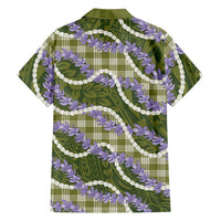 Green Hawaii Palaka Honohono Pikake Family Matching Off Shoulder Maxi Dress and Hawaiian Shirt Hawaiian Orchid Lei Polynesian Pattern LT14 - Polynesian Pride