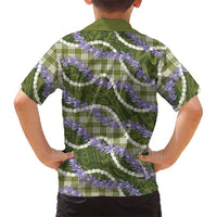 Green Hawaii Palaka Honohono Pikake Family Matching Short Sleeve Bodycon Dress and Hawaiian Shirt Hawaiian Orchid Lei Polynesian Pattern LT14 - Polynesian Pride