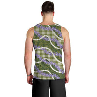 Green Hawaii Palaka Honohono Pikake Men Tank Top Hawaiian Orchid Lei Polynesian Pattern - Polynesian Pride