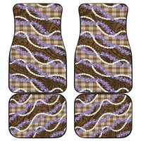 Brown Hawaii Palaka Honohono Pikake Car Mats Hawaiian Orchid Lei Polynesian Pattern LT14 - Polynesian Pride