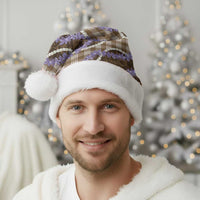 Brown Hawaii Palaka Honohono Pikake Christmas Santa Hat Hawaiian Orchid Lei Polynesian Pattern - Polynesian Pride