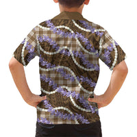 Brown Hawaii Palaka Honohono Pikake Hawaiian Shirt Hawaiian Orchid Lei Polynesian Pattern - Polynesian Pride