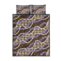 Brown Hawaii Palaka Honohono Pikake Quilt Bed Set Hawaiian Orchid Lei Polynesian Pattern LT14 - Polynesian Pride