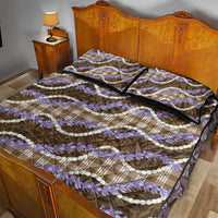 Brown Hawaii Palaka Honohono Pikake Quilt Bed Set Hawaiian Orchid Lei Polynesian Pattern LT14 - Polynesian Pride