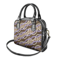Brown Hawaii Palaka Honohono Pikake Shoulder Handbag Hawaiian Orchid Lei Polynesian Pattern - Polynesian Pride